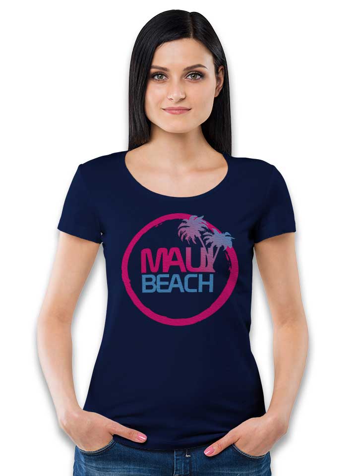 maui-beach-logo-damen-t-shirt dunkelblau 2