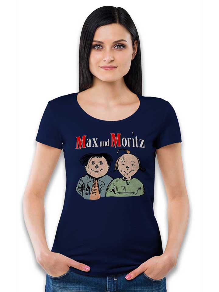 max-und-moritz-damen-t-shirt dunkelblau 2