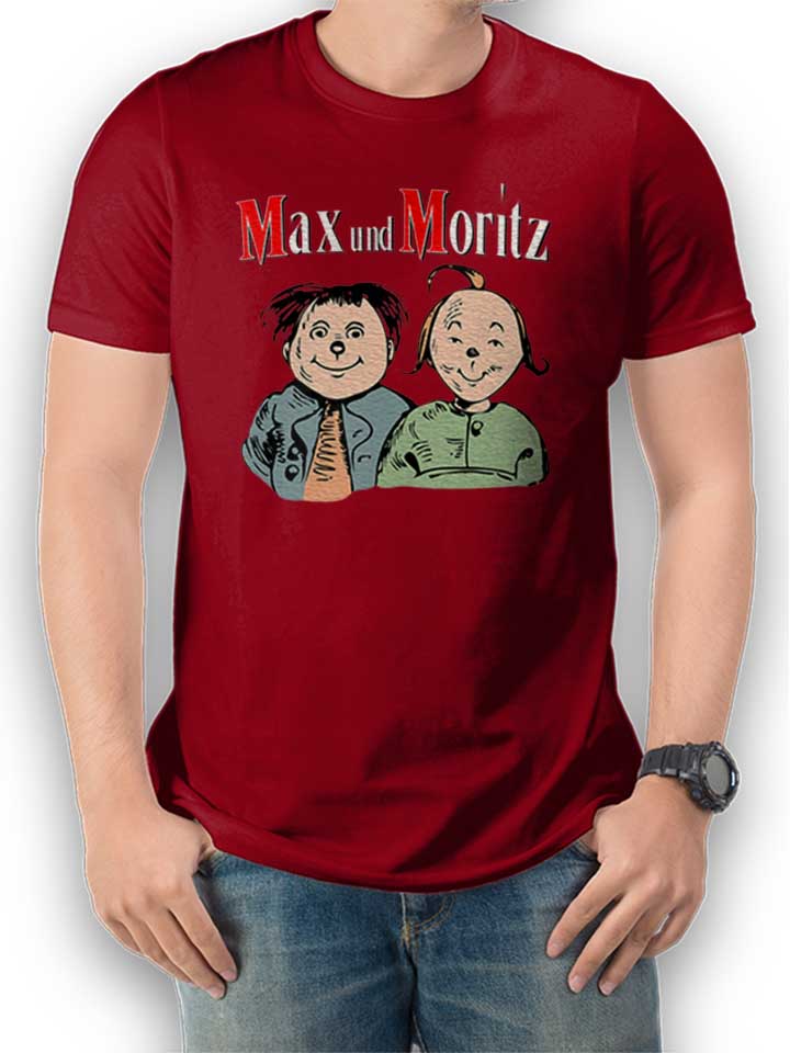 max-und-moritz-t-shirt bordeaux 1