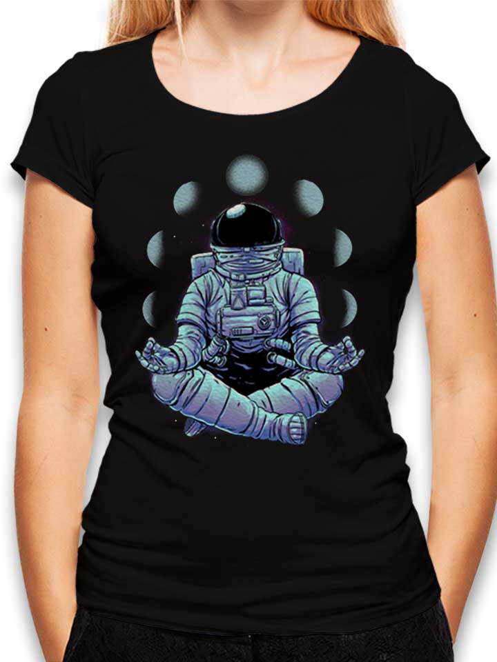 meditation-yoga-astronaut-damen-t-shirt schwarz 1