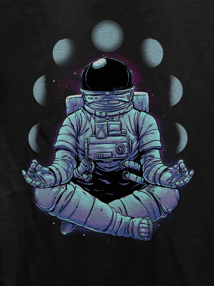 meditation-yoga-astronaut-damen-t-shirt schwarz 4