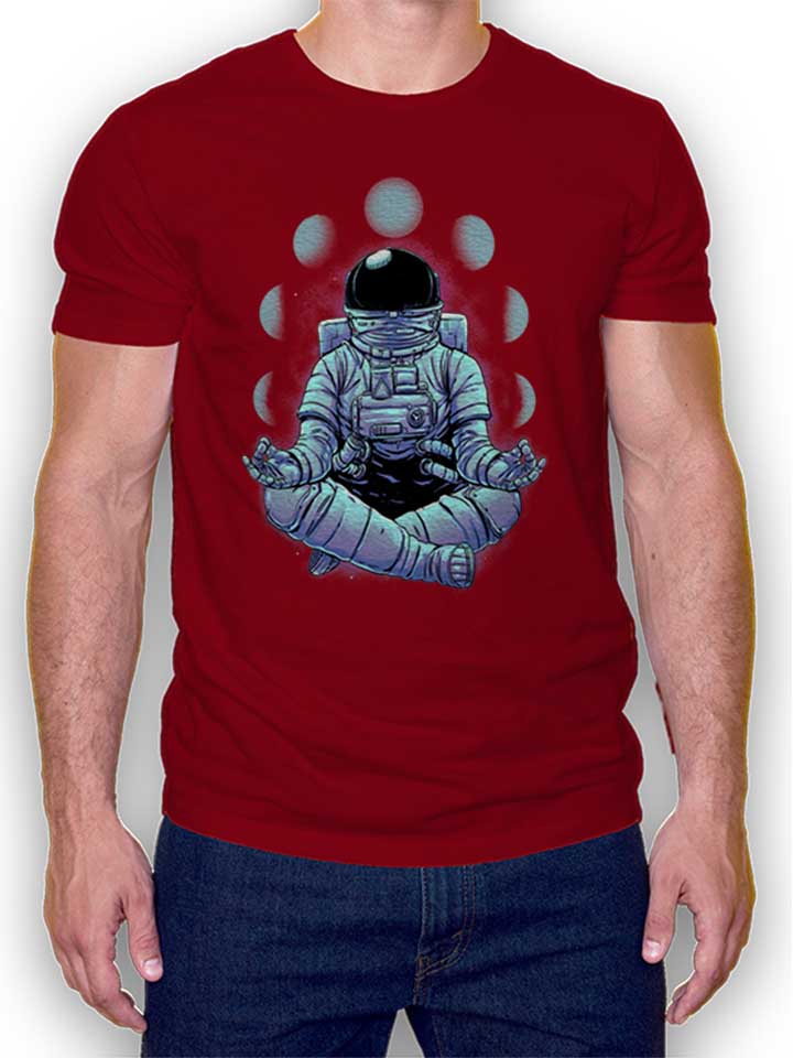Meditation Yoga Astronaut Camiseta burdeos L