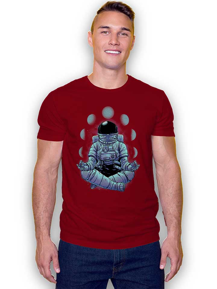 meditation-yoga-astronaut-t-shirt bordeaux 2