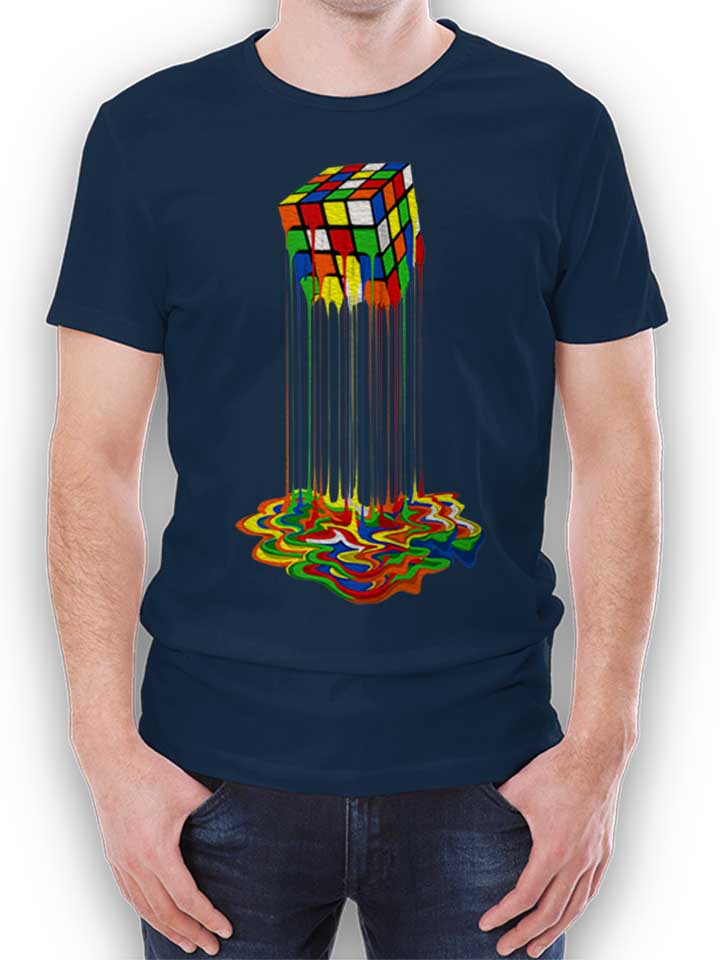 Melted 4 Cube T-Shirt navy L