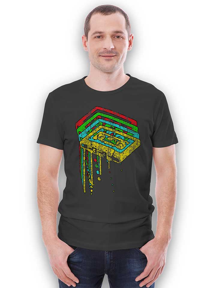 melting-cassettes-t-shirt dunkelgrau 2