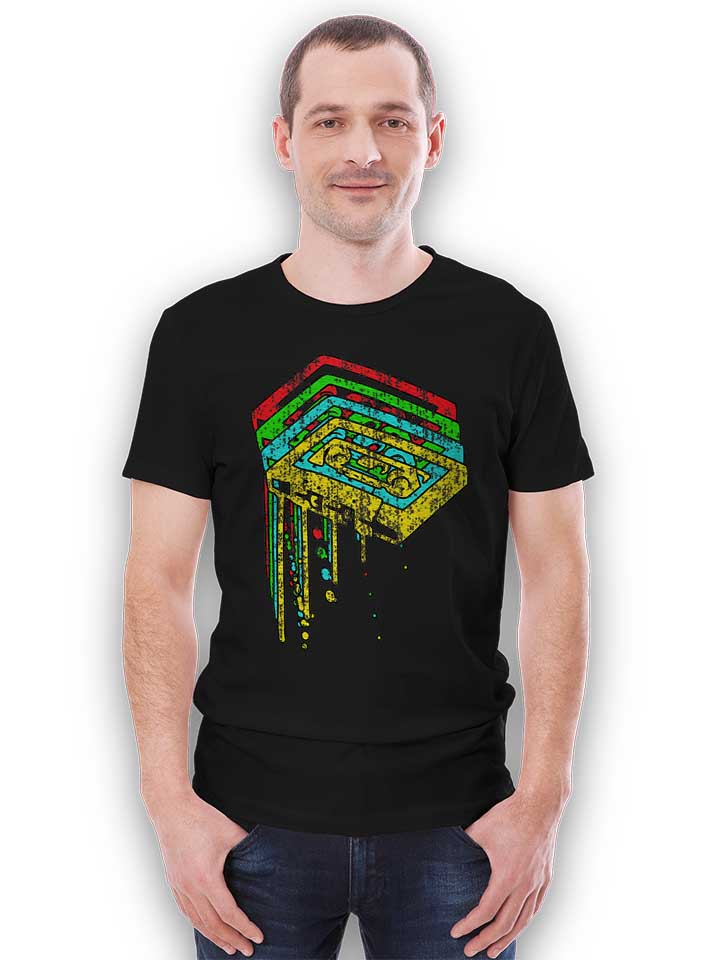 melting-cassettes-t-shirt schwarz 2