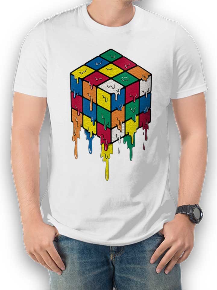 Melting Cube 02 Kinder T-Shirt weiss 110 / 116