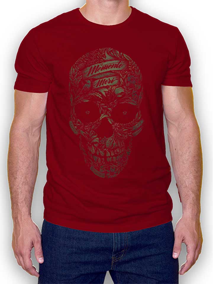 memento-skull-t-shirt bordeaux 1