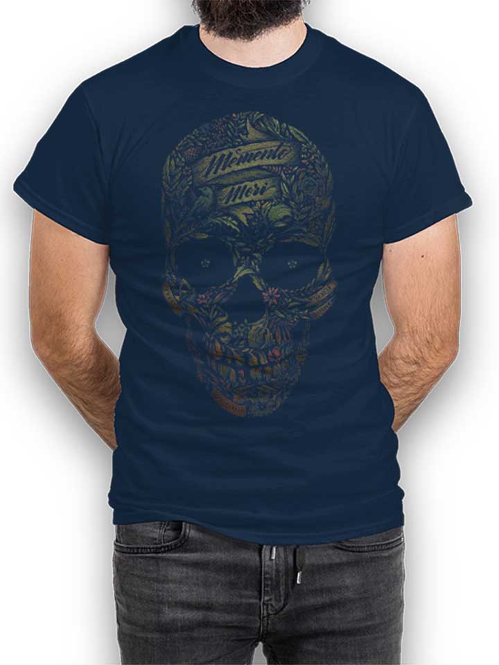 Memento Skull T-Shirt dunkelblau L