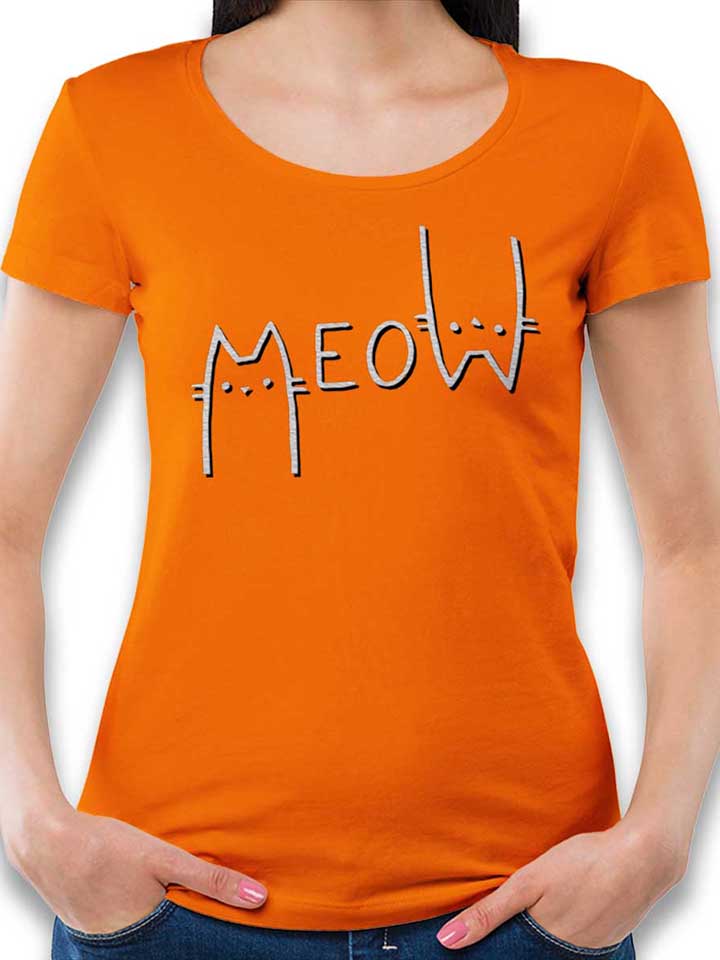 meow-cat-damen-t-shirt orange 1