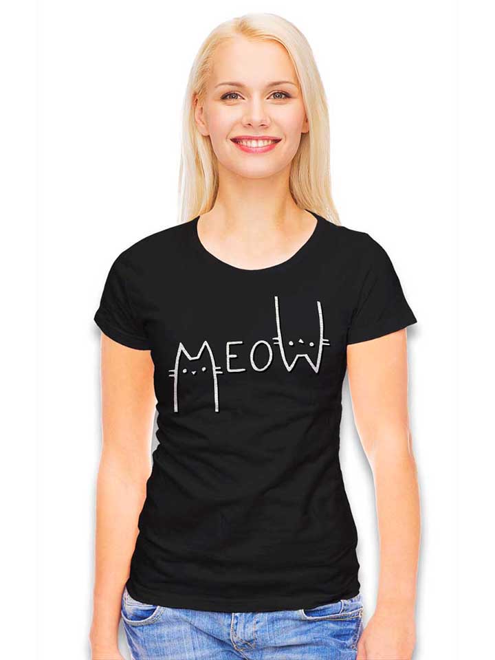 meow-cat-damen-t-shirt schwarz 2