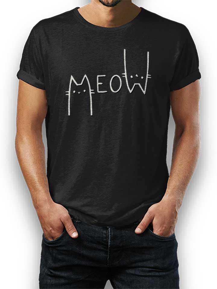 meow-cat-t-shirt schwarz 1