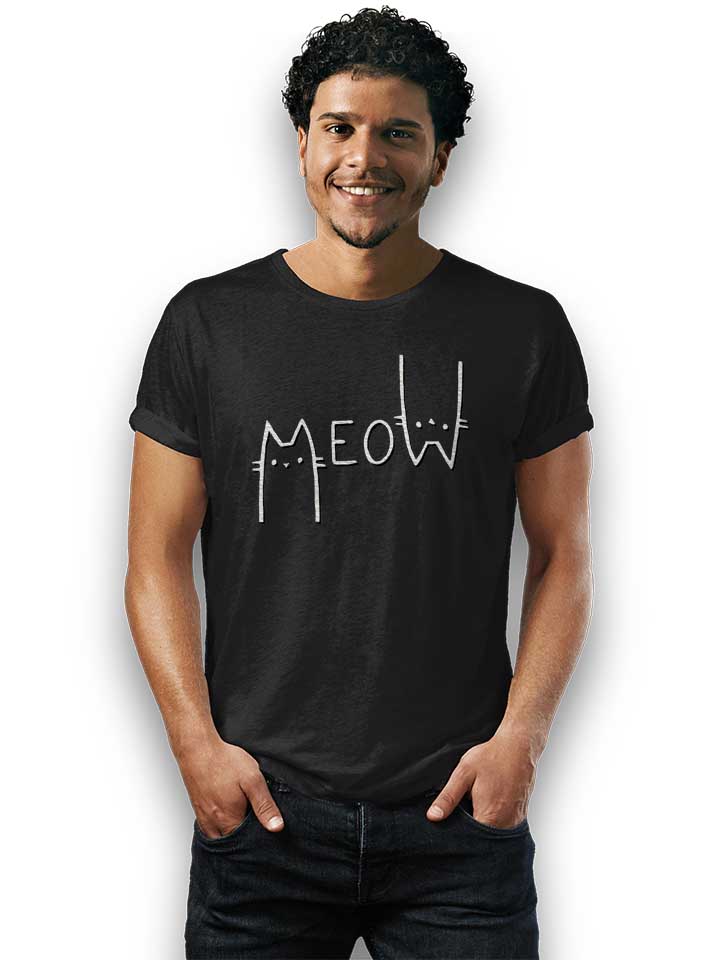 meow-cat-t-shirt schwarz 2