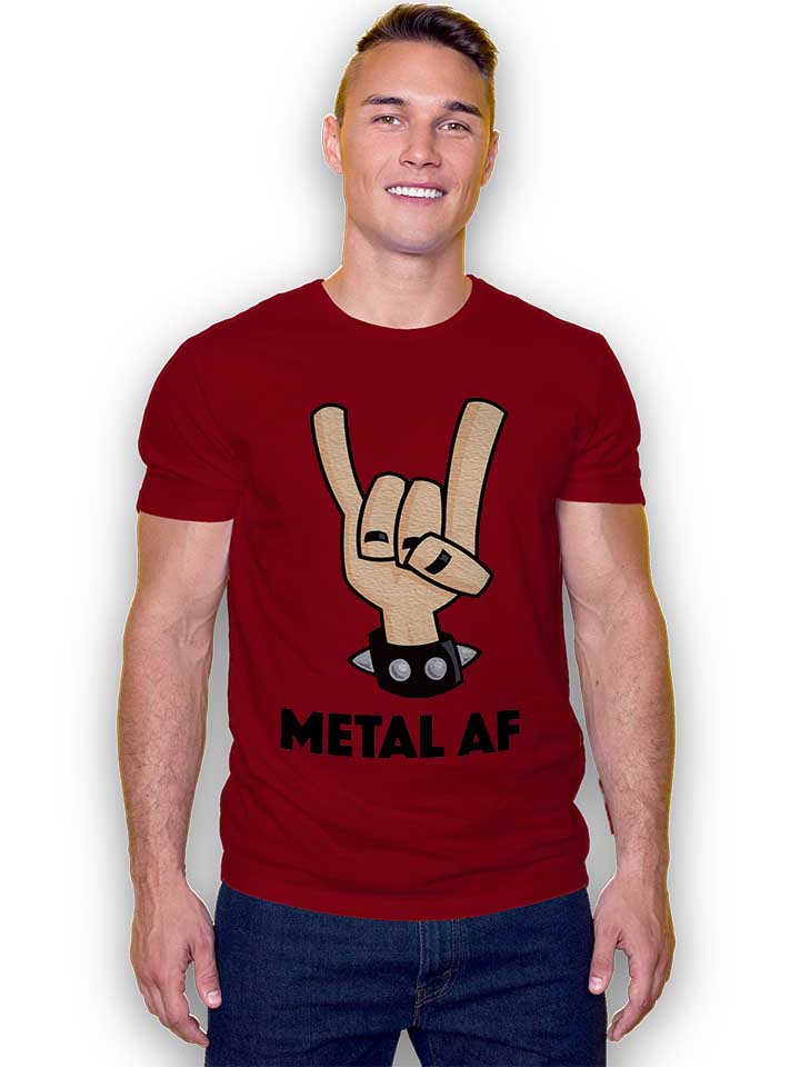 metal-af-devil-horns-t-shirt bordeaux 2