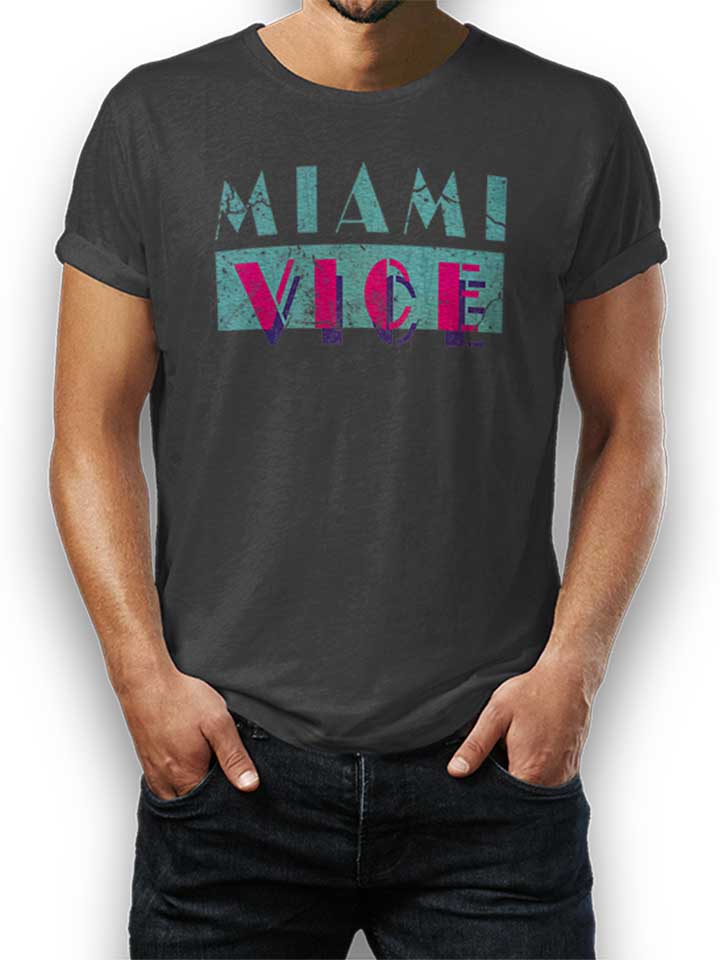 Miami Vice Vintage T-Shirt dunkelgrau L