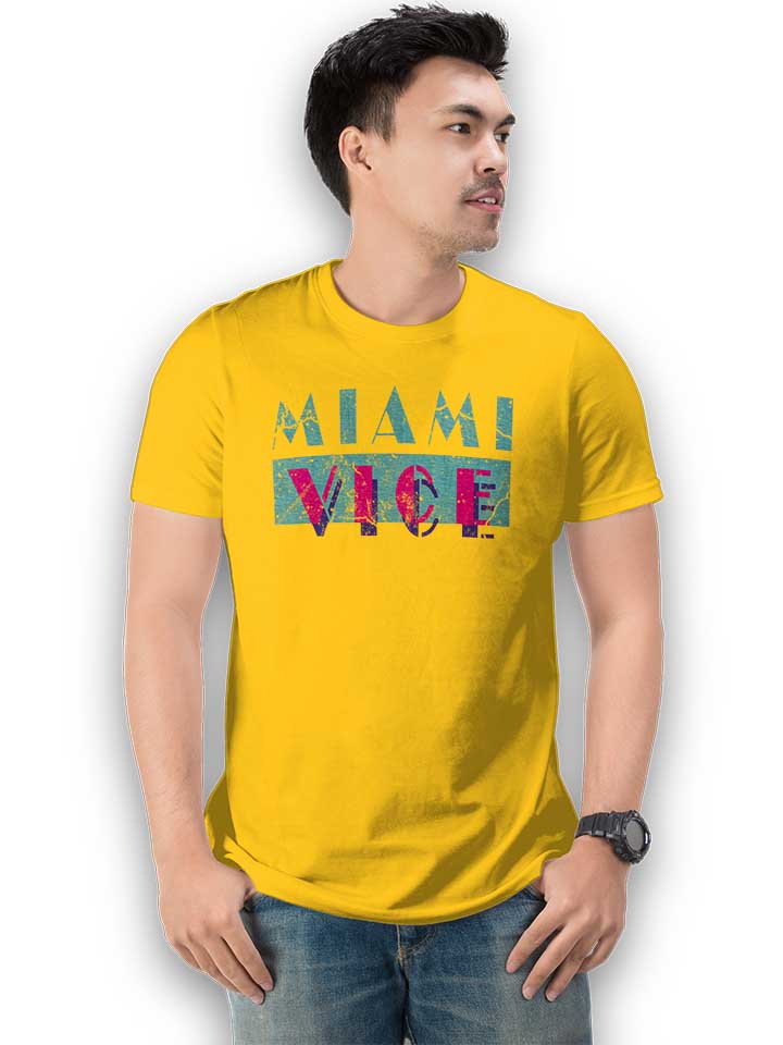 miami-vice-vintage-t-shirt gelb 2