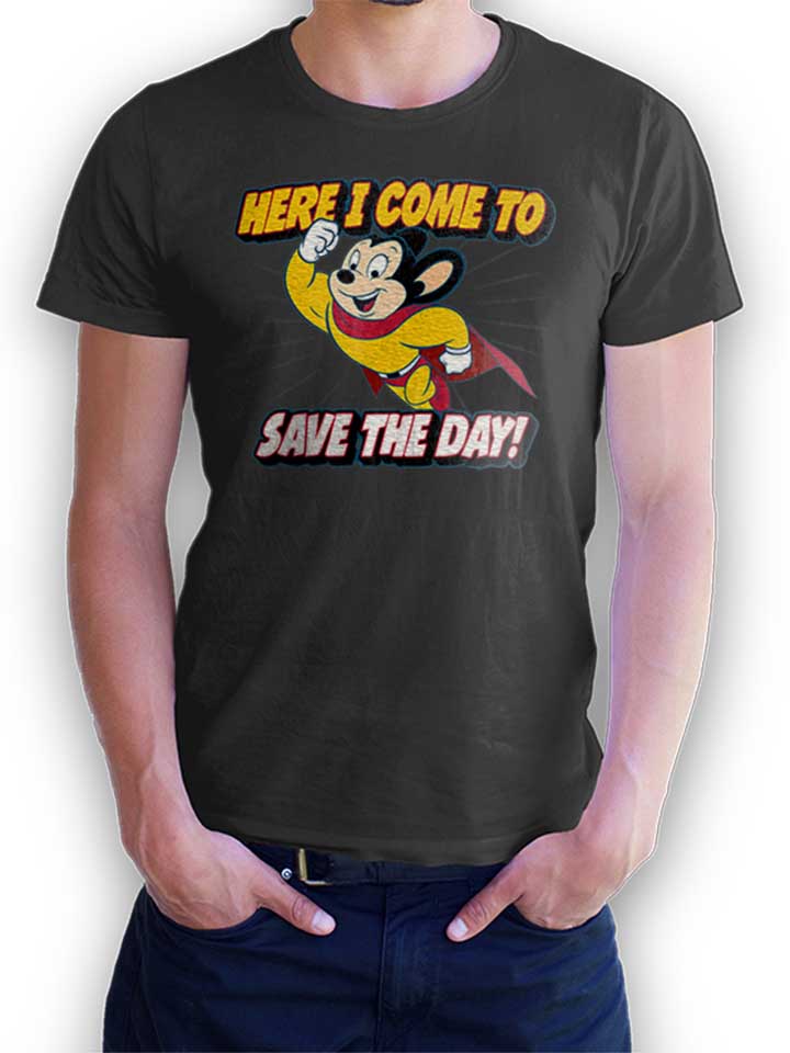 Mighty Mouse Sayxe The Day T-Shirt dunkelgrau L
