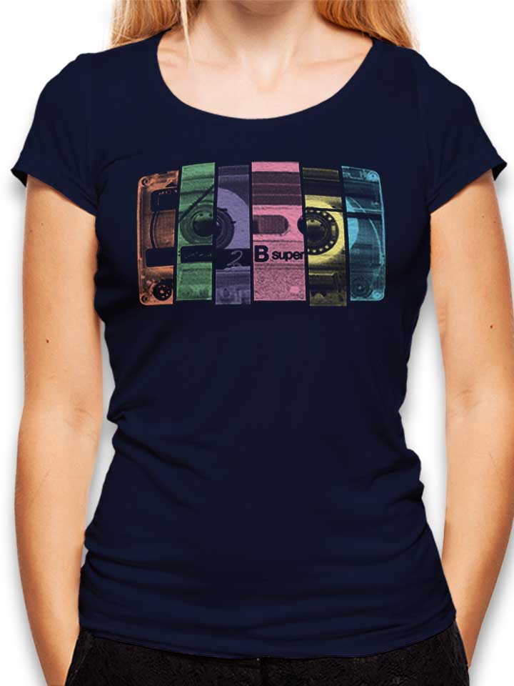 Mix Tape Pop Art Womens T-Shirt deep-navy L