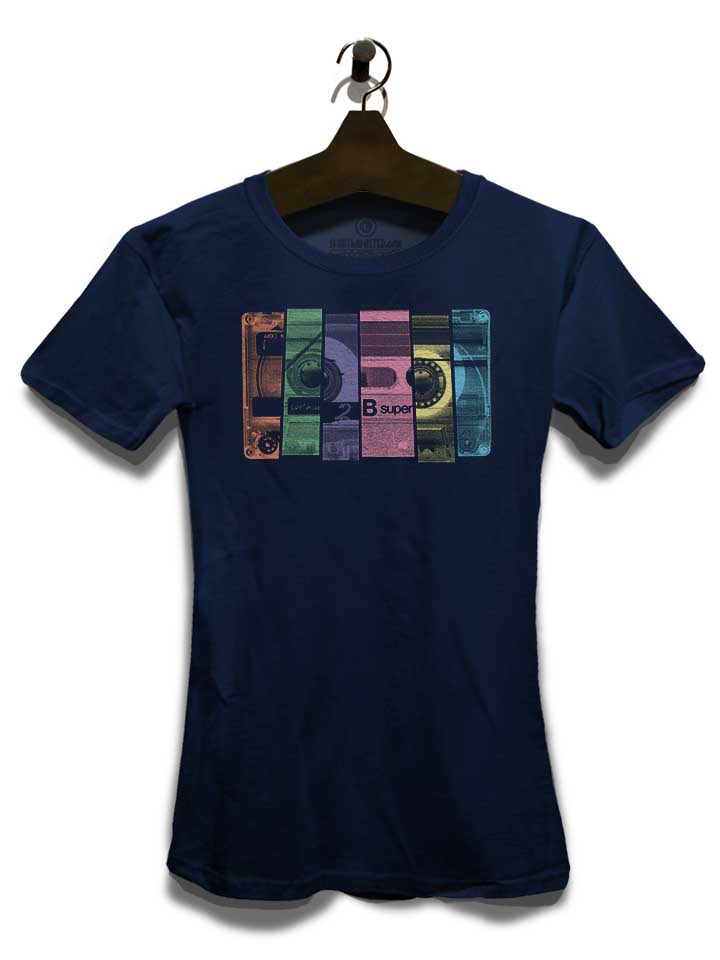 mix-tape-pop-art-damen-t-shirt dunkelblau 3