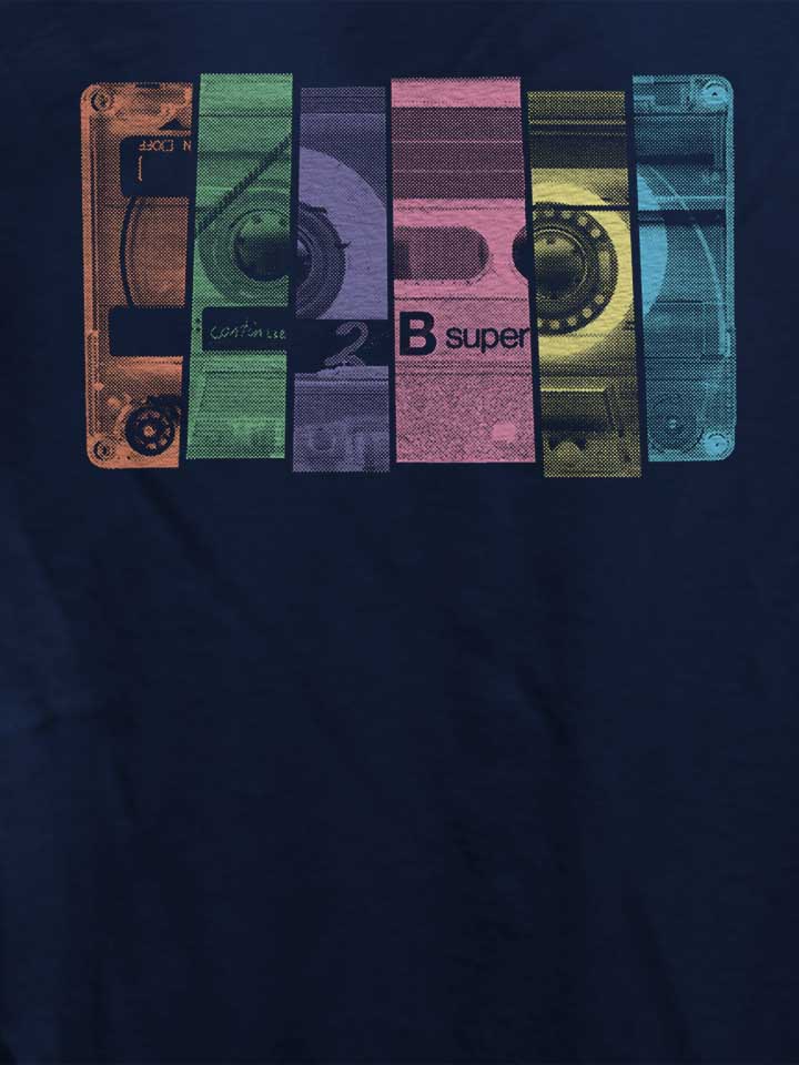 mix-tape-pop-art-damen-t-shirt dunkelblau 4