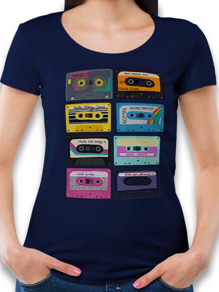 mix-tapes-damen-t-shirt dunkelblau 1