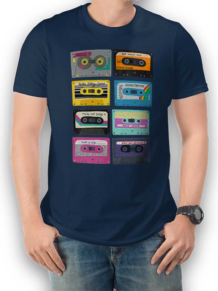 Mix Tapes T-Shirt dunkelblau L