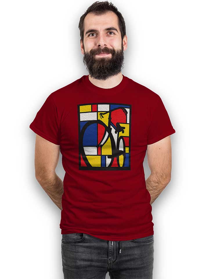 mondrian-bicycle-art-t-shirt bordeaux 2