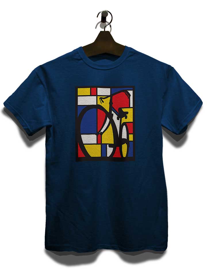 mondrian-bicycle-art-t-shirt dunkelblau 3