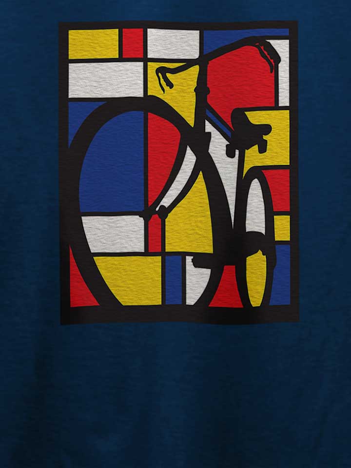 mondrian-bicycle-art-t-shirt dunkelblau 4