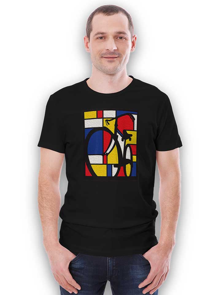 mondrian-bicycle-art-t-shirt schwarz 2