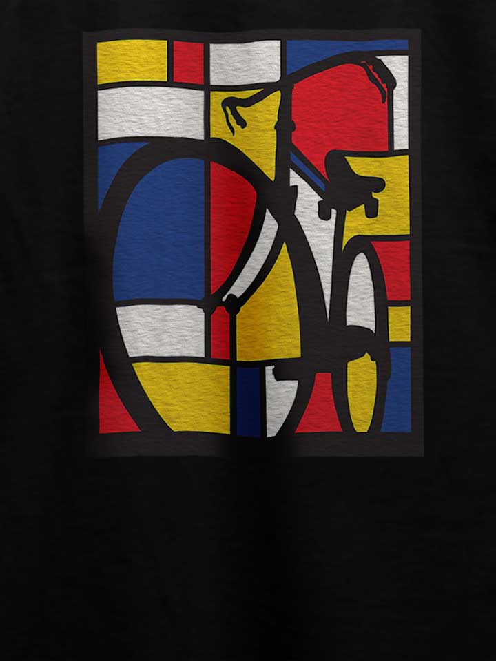 mondrian-bicycle-art-t-shirt schwarz 4