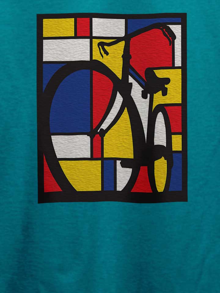 mondrian-bicycle-art-t-shirt tuerkis 4