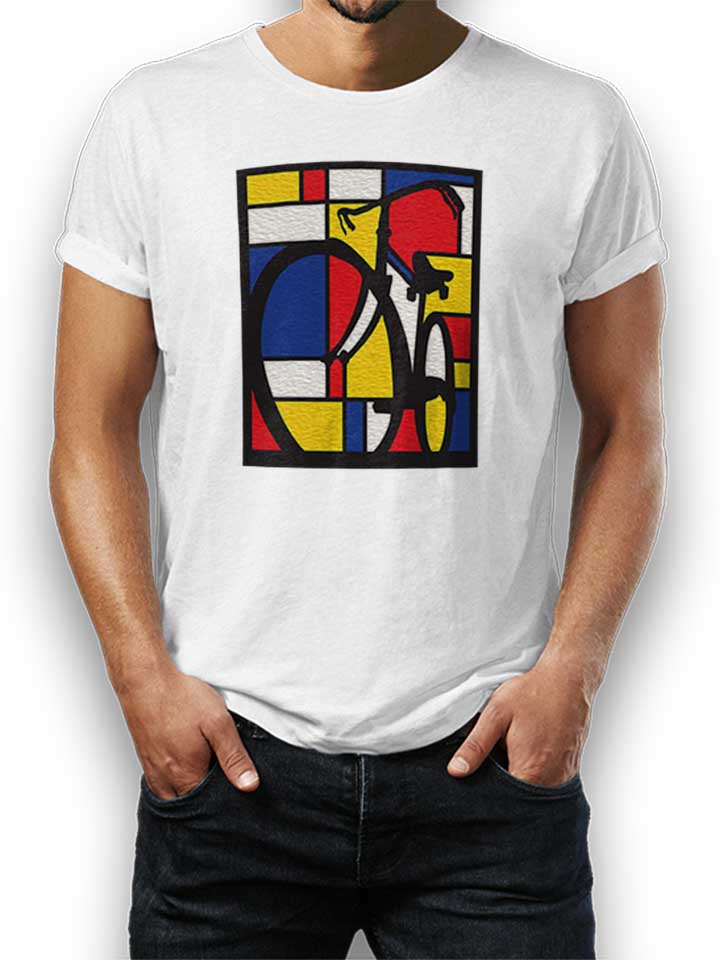 mondrian-bicycle-art-t-shirt weiss 1