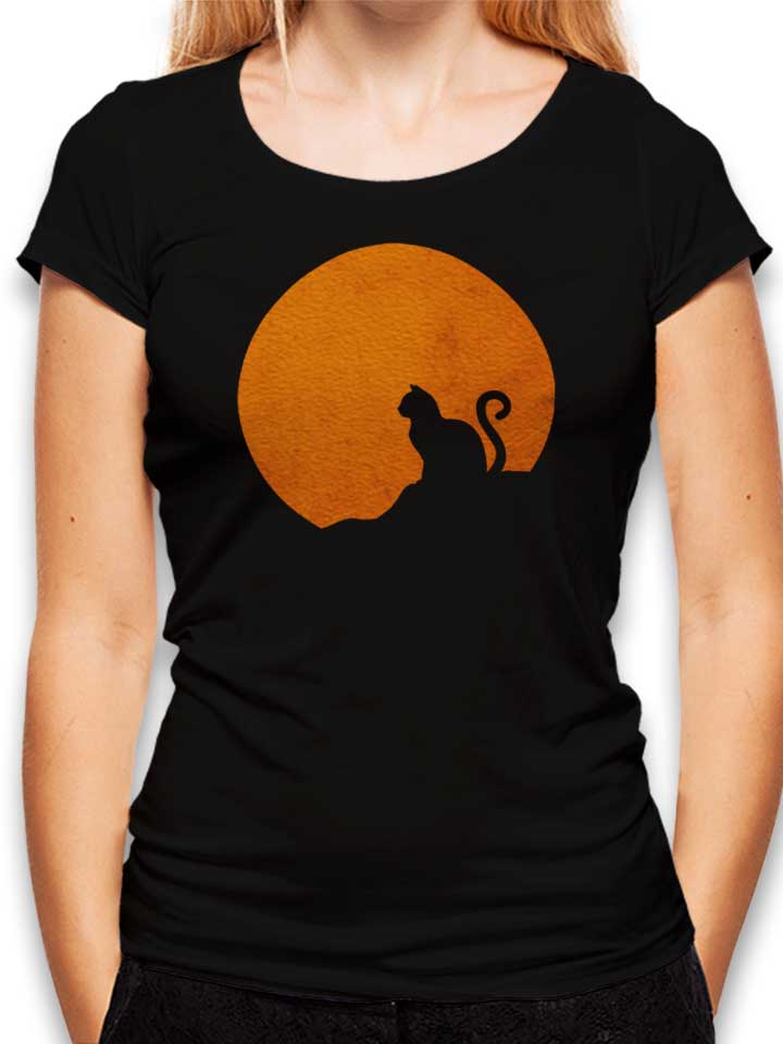 moon-and-cat-damen-t-shirt schwarz 1