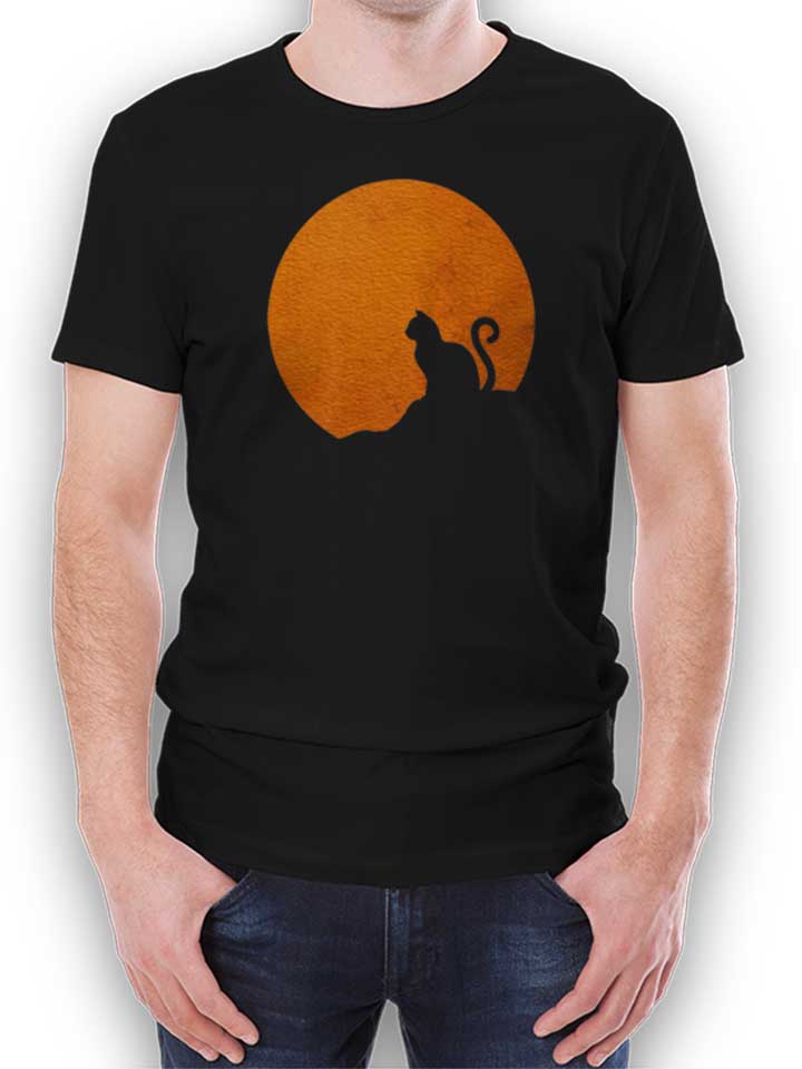 Moon And Cat Camiseta negro L
