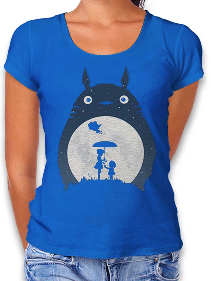 Moonlight Cat Camiseta Mujer azul-real L