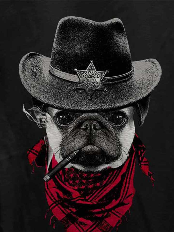 mops-sheriff-dog-damen-t-shirt schwarz 4