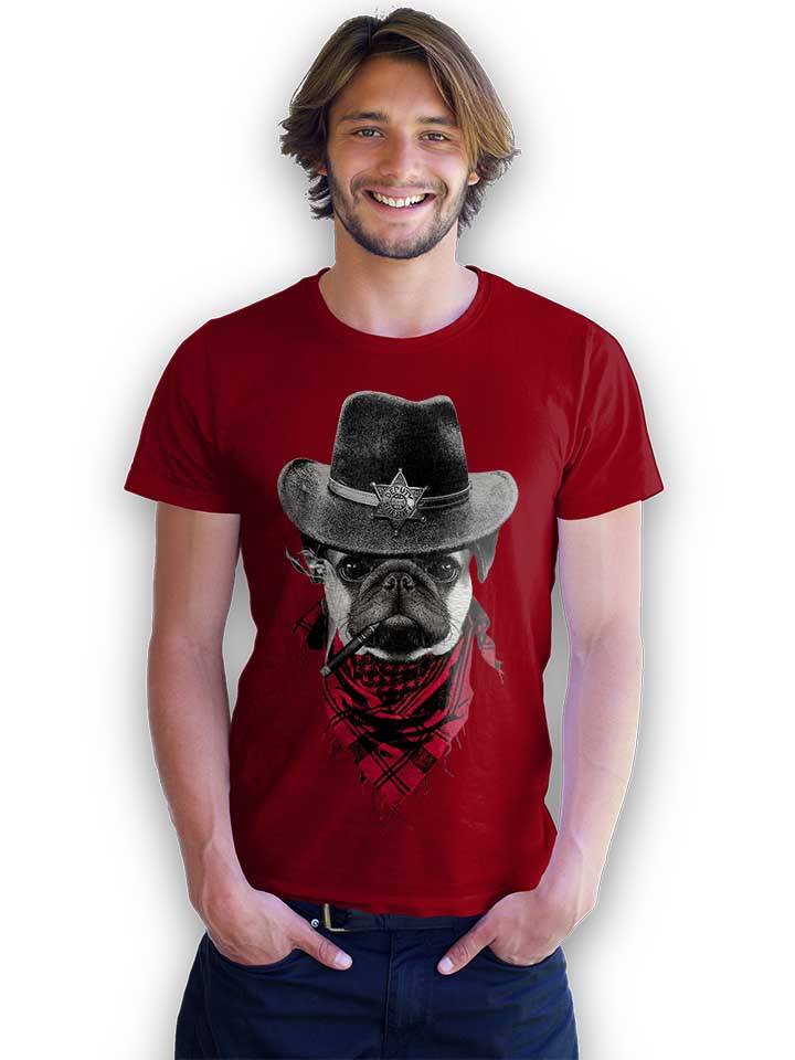 mops-sheriff-dog-t-shirt bordeaux 2