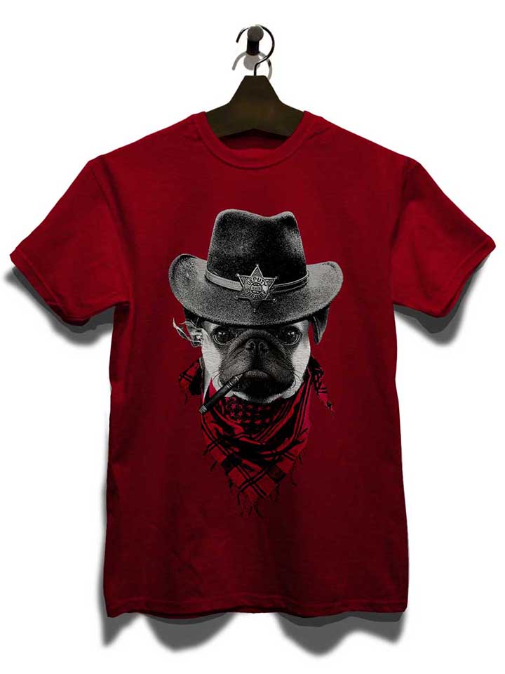 mops-sheriff-dog-t-shirt bordeaux 3