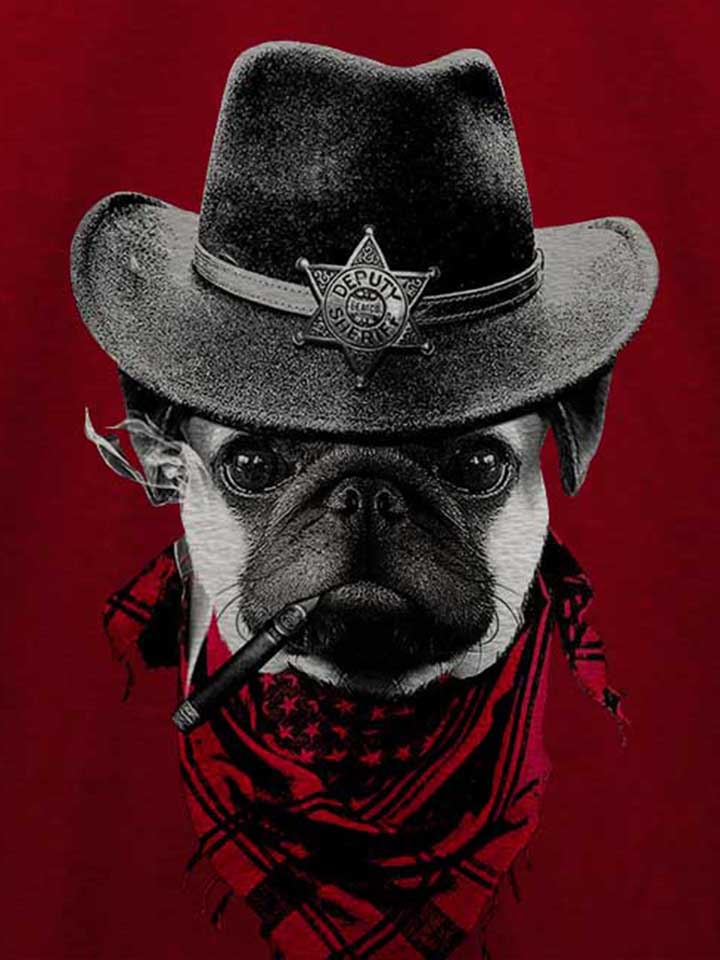 mops-sheriff-dog-t-shirt bordeaux 4