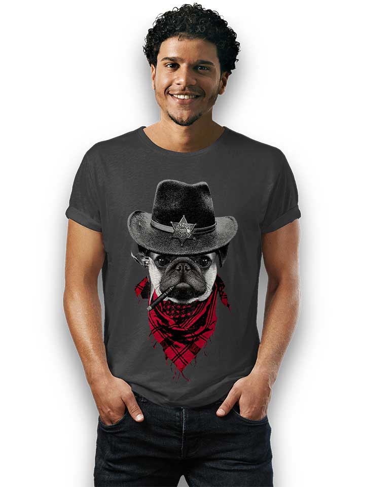 mops-sheriff-dog-t-shirt dunkelgrau 2
