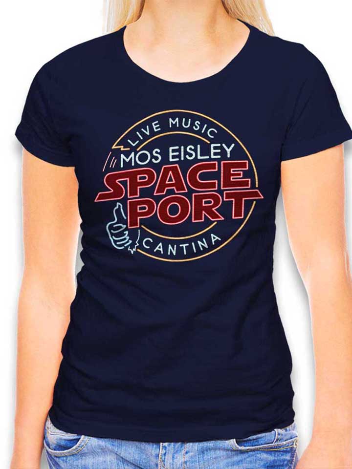 Mos Isley Space Port Damen T-Shirt dunkelblau L