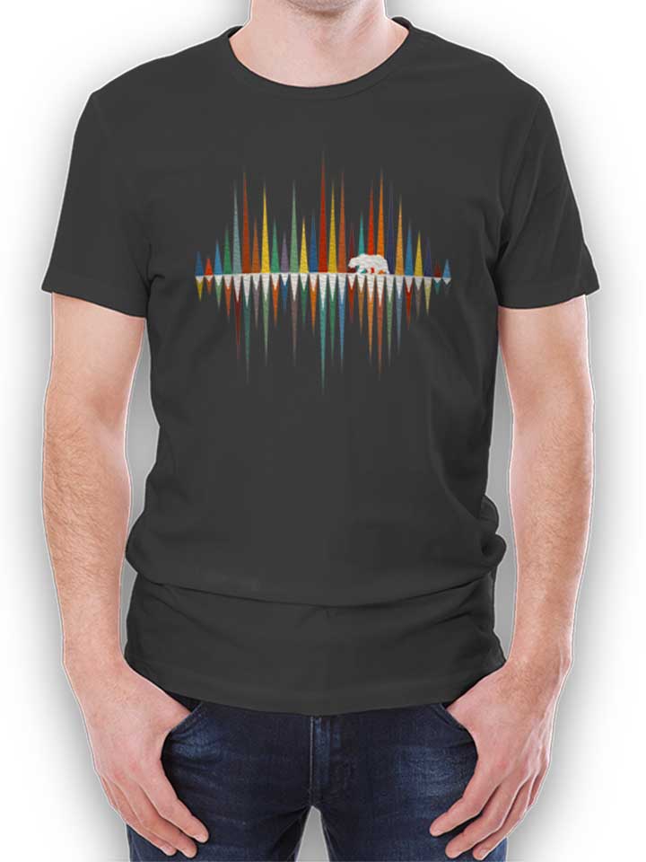 Mountain Bear Sound Wave Camiseta gris-oscuro L