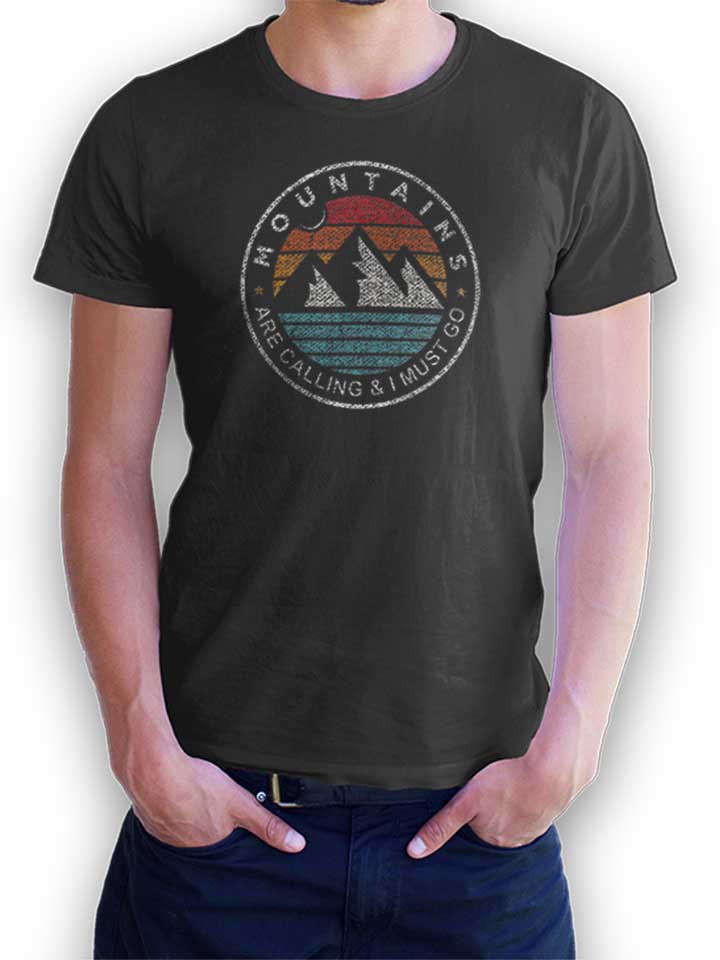 Mountains Are Calling T-Shirt dark-gray L