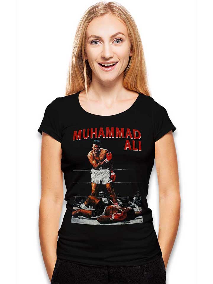 muhammad-ali-damen-t-shirt schwarz 2
