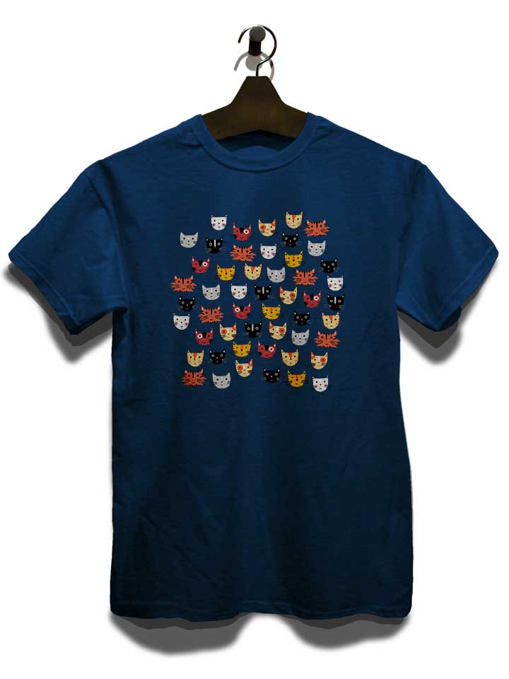 multiple-cats-t-shirt dunkelblau 3