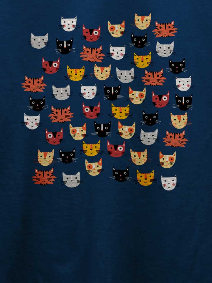 multiple-cats-t-shirt dunkelblau 4