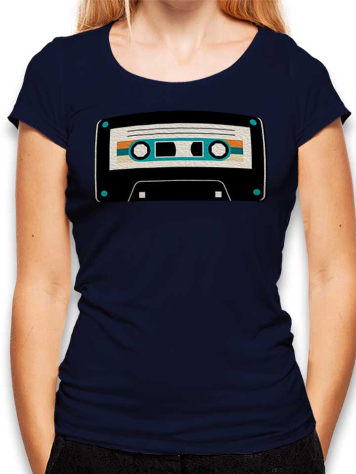 Music Cassette Womens T-Shirt deep-navy L