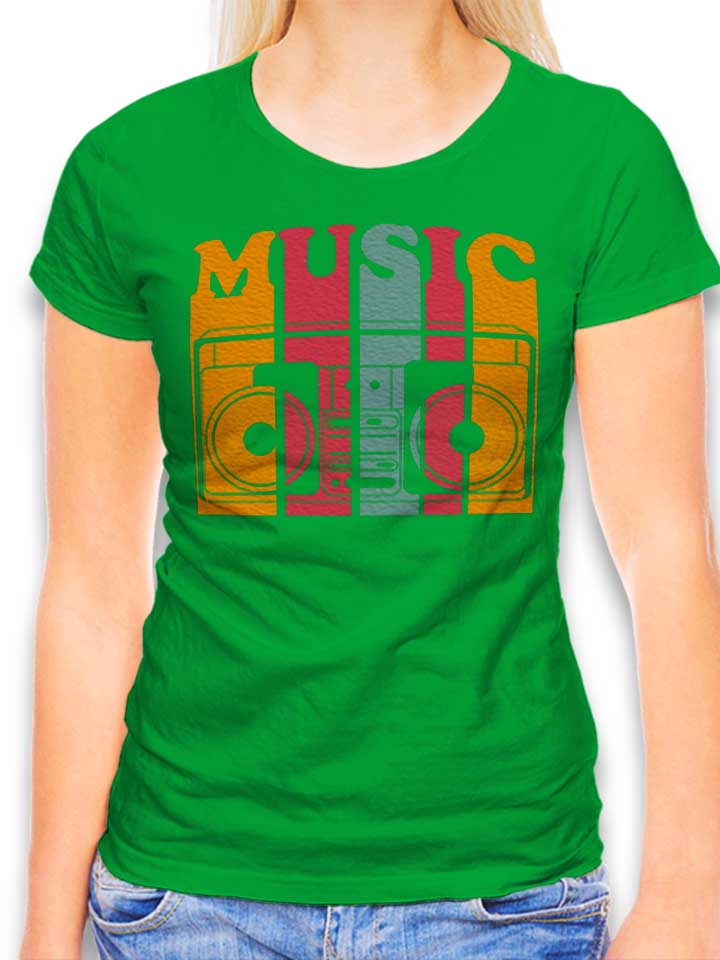Music Design Womens T-Shirt green L
