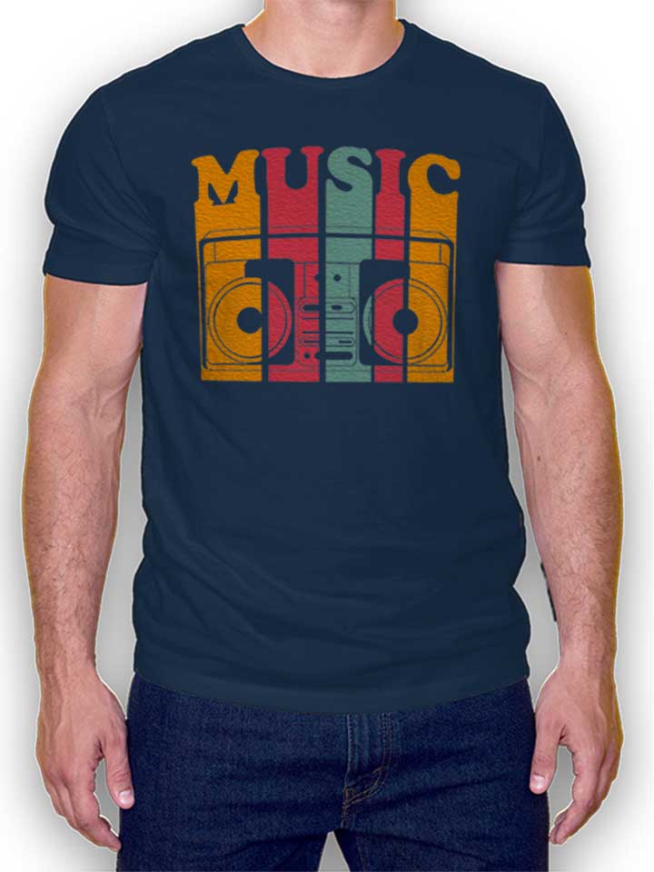 Music Design T-Shirt dunkelblau L